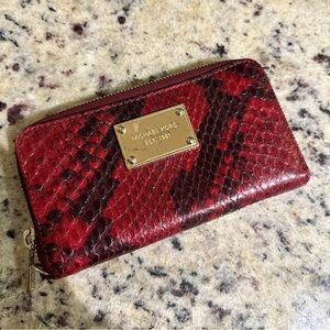 Michael Kors Red snakeskin wallet